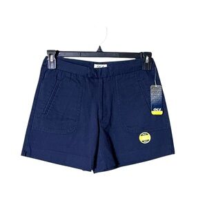 Womens Chino Shorts Size 5 Preppy Y2K Mid Rise Navy‎ Blue Academia